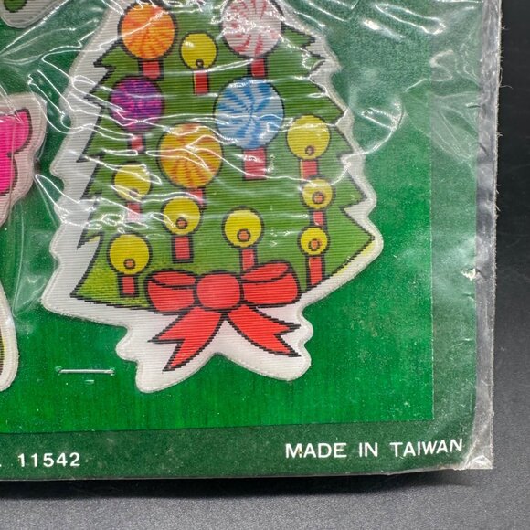 Vintage Fun World Soft Puffy 3D Christmas Stickers 1980s Neon Kitsch Taiwan READ - Picture 7 of 9